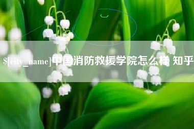 阜阳中国消防救援学院怎么样 知乎