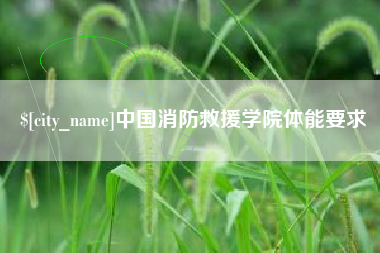 阜阳中国消防救援学院体能要求