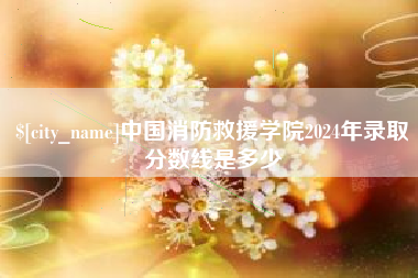 阜阳中国消防救援学院2024年录取分数线是多少