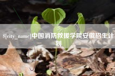 阜阳中国消防救援学院安徽招生计划