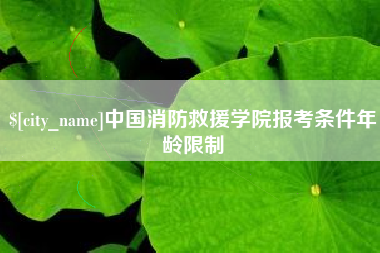 阜阳中国消防救援学院报考条件年龄限制