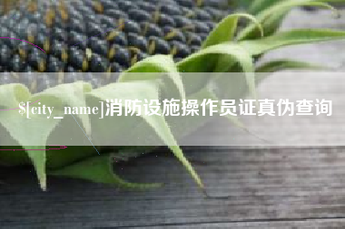 阜阳消防设施操作员证真伪查询
