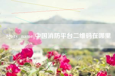 阜阳中国消防平台二维码在哪里
