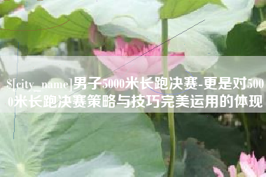 阜阳男子5000米长跑决赛-更是对5000米长跑决赛策略与技巧完美运用的体现