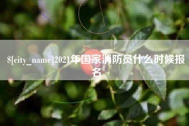 阜阳2021年国家消防员什么时候报名