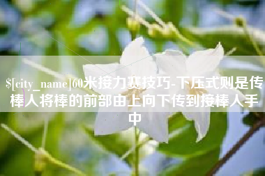 阜阳60米接力赛技巧-下压式则是传棒人将棒的前部由上向下传到接棒人手中