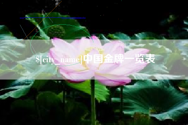 阜阳中国金牌一览表